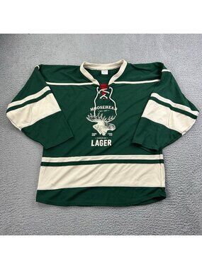 Vintage Moosehead Lager Athletic Knit (AK) #67 Jersey - Size Large Green RARE